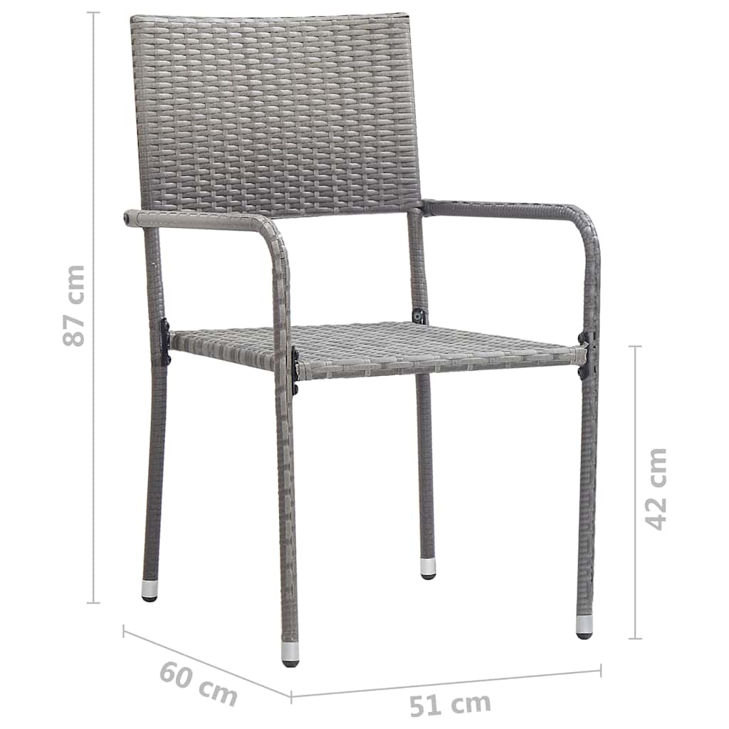 vidaXL 3-delige Tuinset poly rattan zwart
