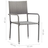 vidaXL 3-delige Tuinset poly rattan zwart