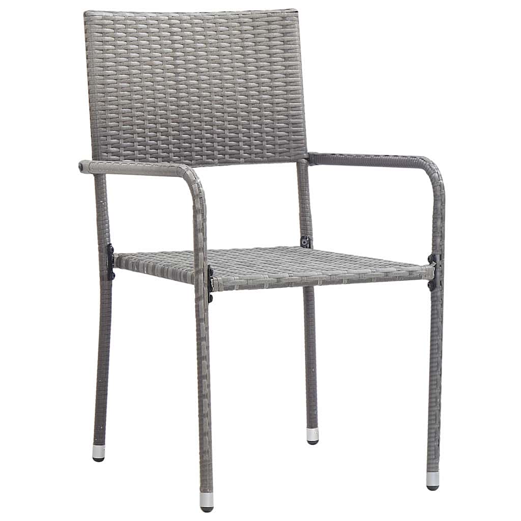 vidaXL 3-delige Tuinset poly rattan zwart