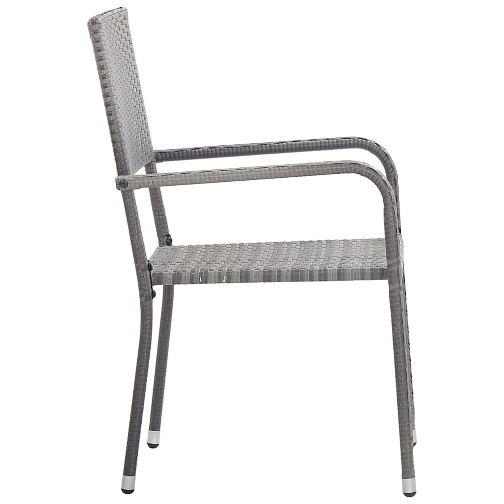 vidaXL 3-delige Tuinset poly rattan zwart