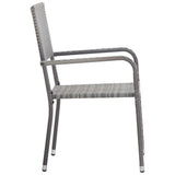 vidaXL 3-delige Tuinset poly rattan zwart