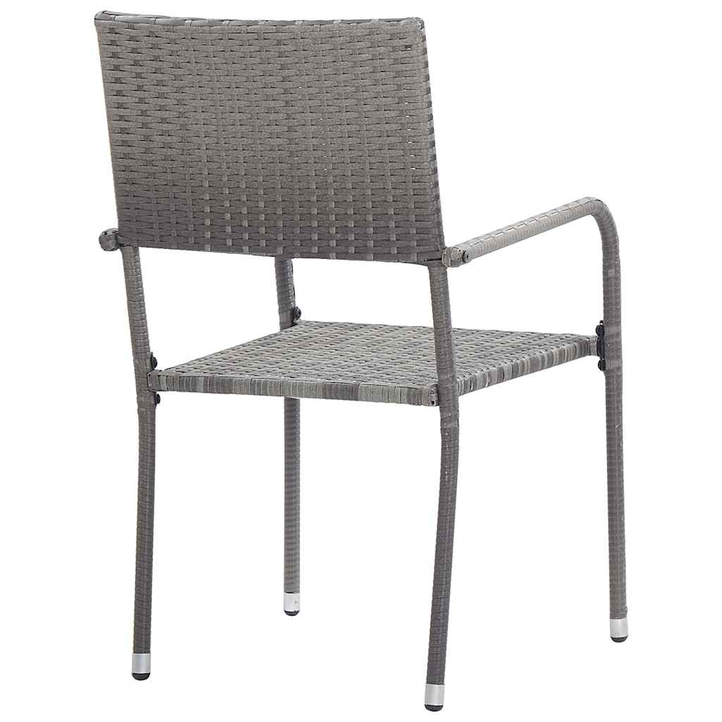 vidaXL 3-delige Tuinset poly rattan zwart