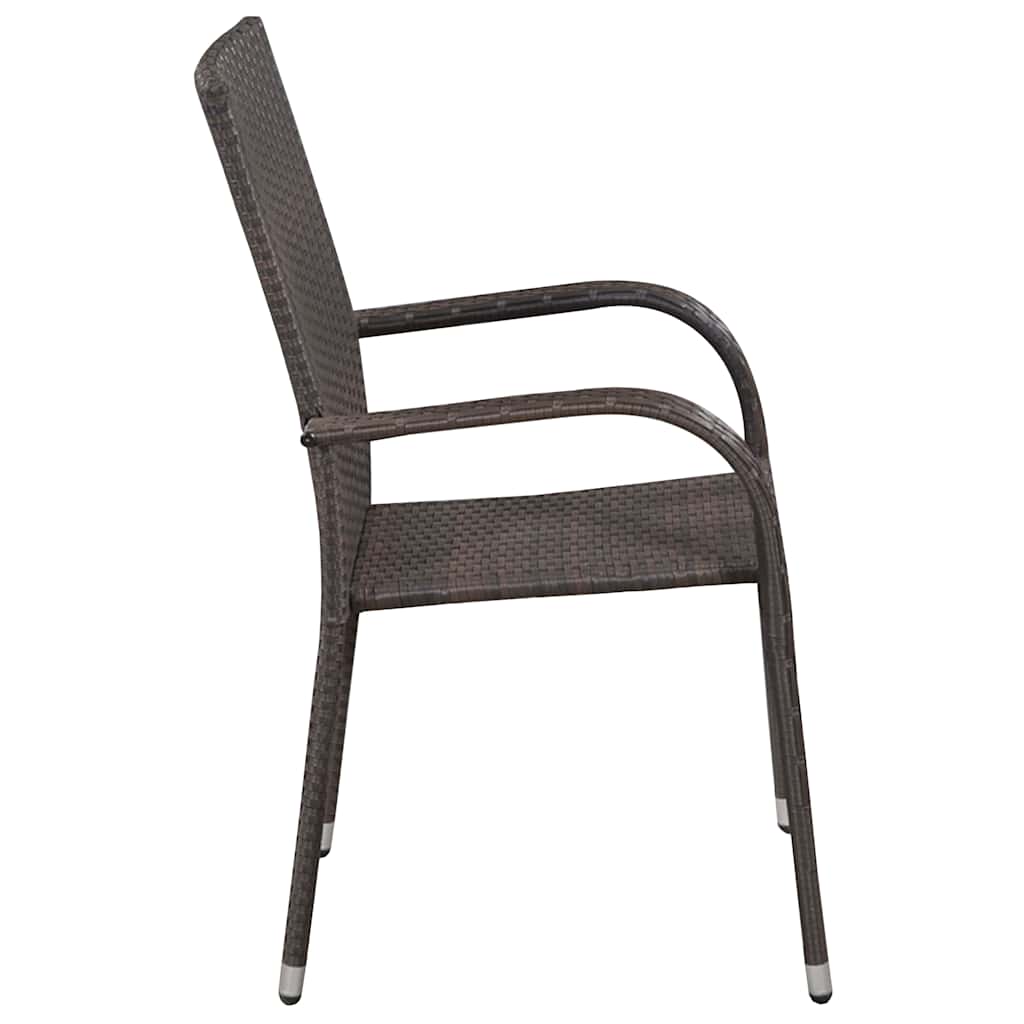 vidaXL 5-delige Tuinset poly rattan bruin