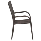 vidaXL 5-delige Tuinset poly rattan bruin