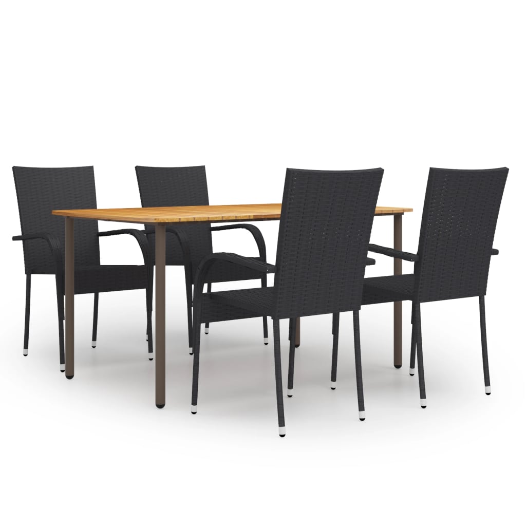 vidaXL 5-delige Tuinset poly rattan bruin