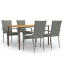 vidaXL 5-delige Tuinset poly rattan bruin