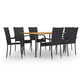vidaXL 5-delige Tuinset poly rattan bruin