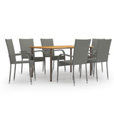 vidaXL 5-delige Tuinset poly rattan bruin