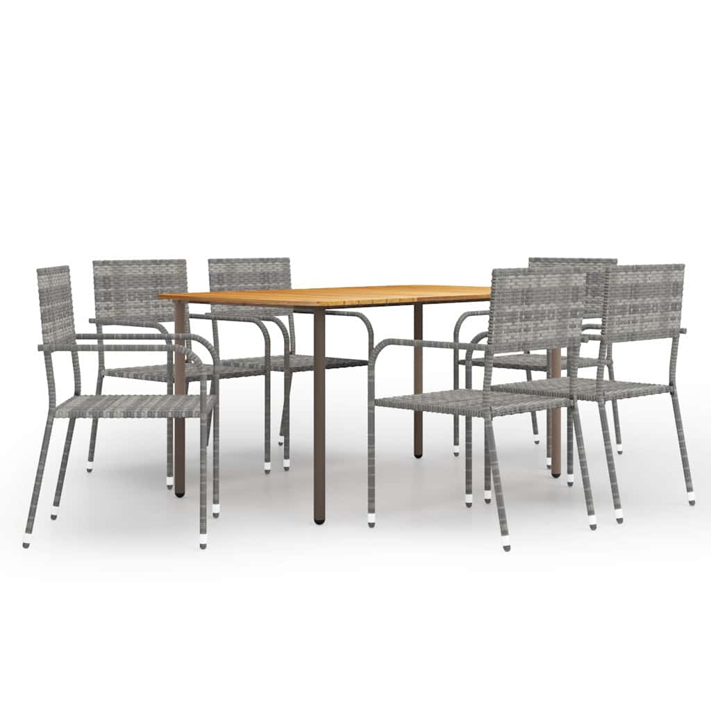 vidaXL 5-delige Tuinset poly rattan zwart