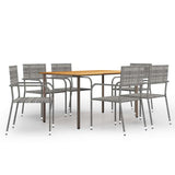 vidaXL 5-delige Tuinset poly rattan zwart