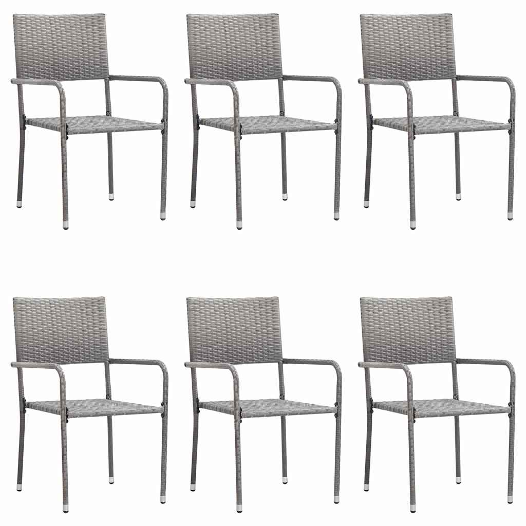 vidaXL 5-delige Tuinset poly rattan zwart