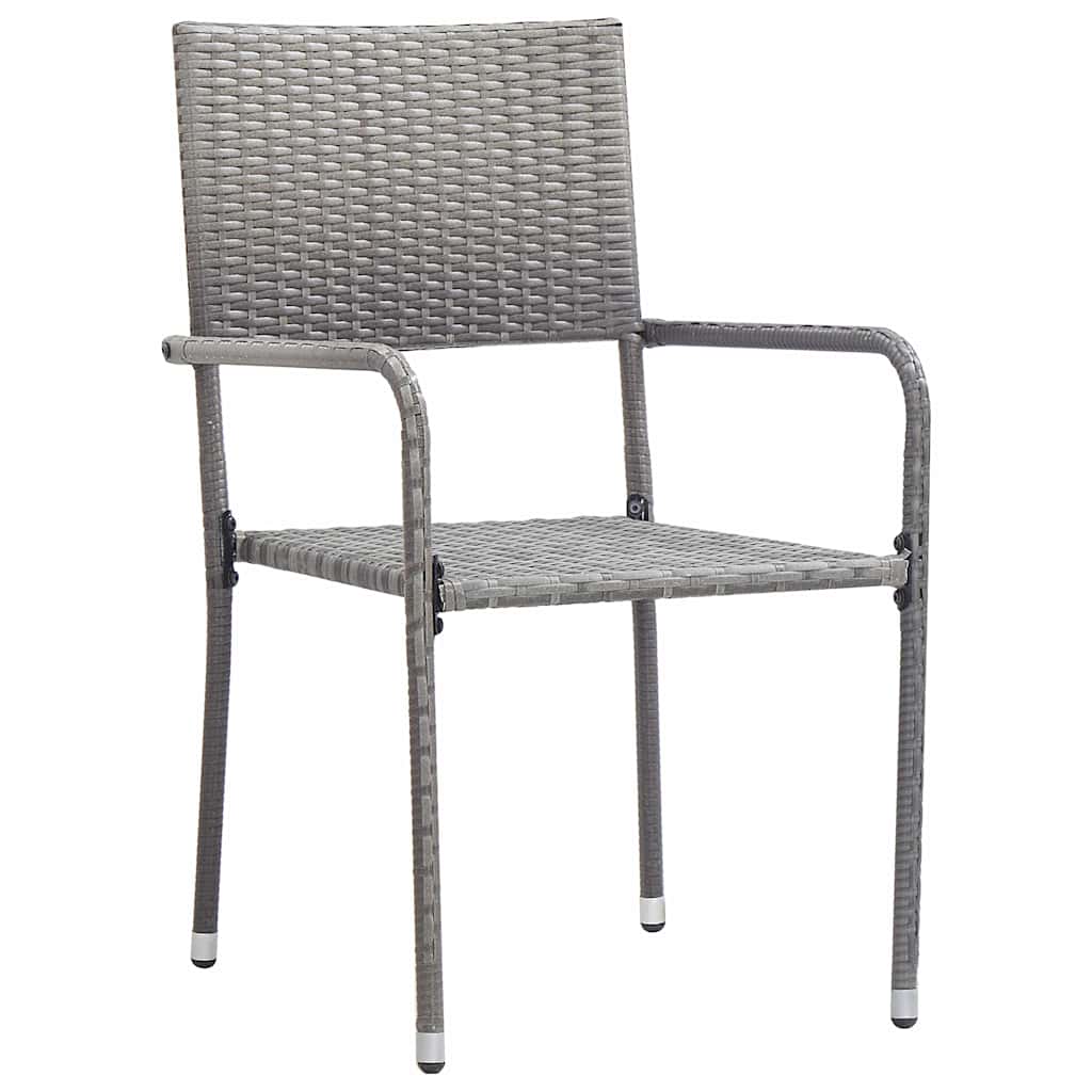 vidaXL 5-delige Tuinset poly rattan zwart