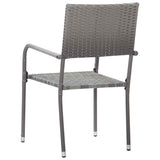 vidaXL 5-delige Tuinset poly rattan zwart