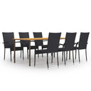 vidaXL 7-Piece Garden Dining Set Poly Rattan Brown
