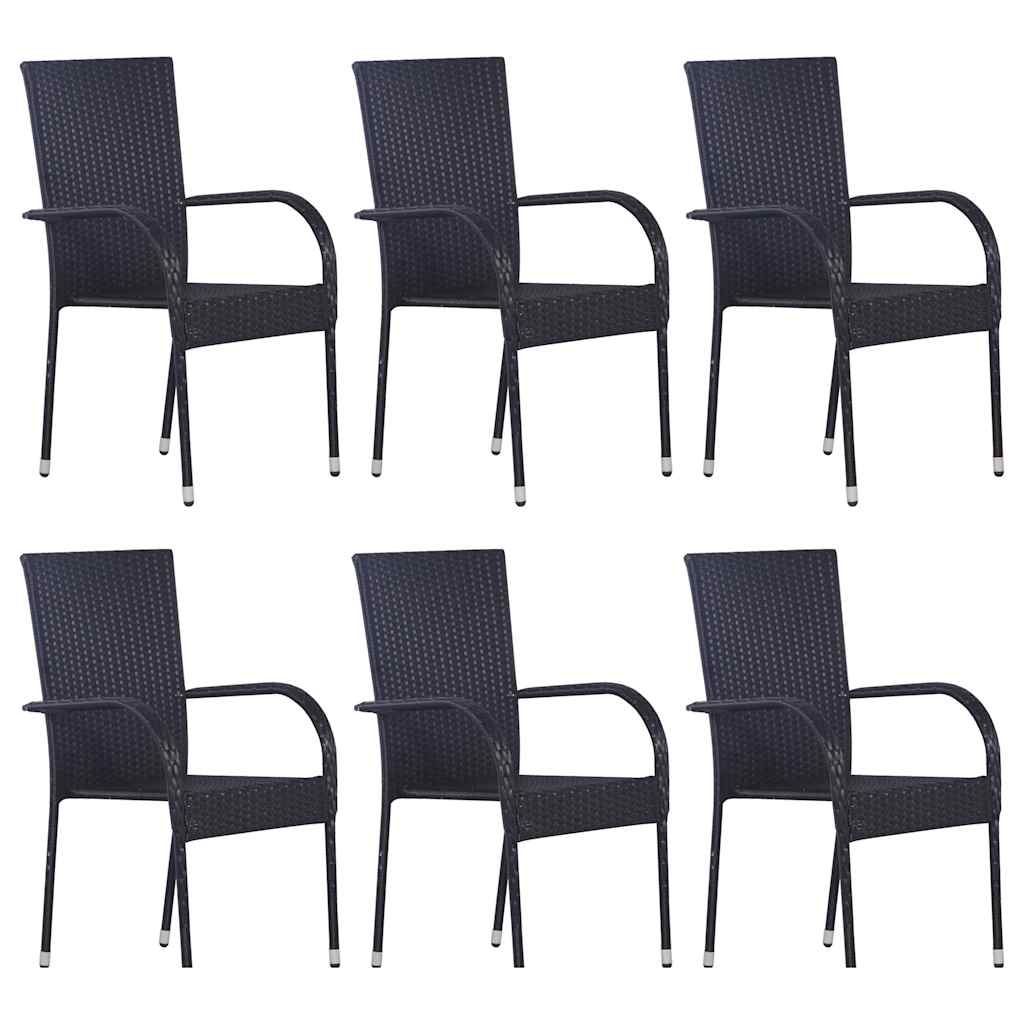vidaXL 7-Piece Garden Dining Set Poly Rattan Brown