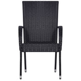 vidaXL 7-Piece Garden Dining Set Poly Rattan Brown