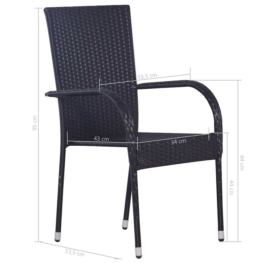 vidaXL 7-Piece Garden Dining Set Poly Rattan Brown