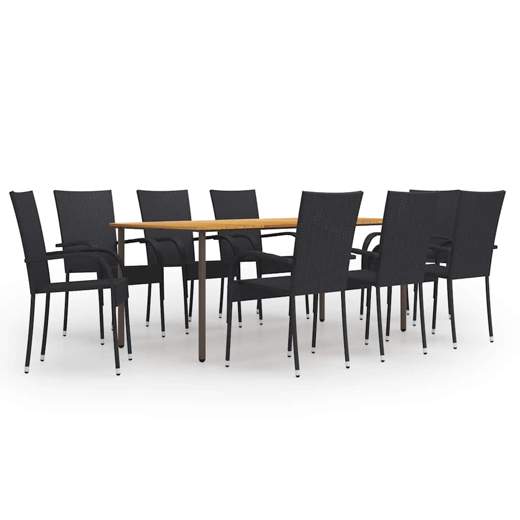 vidaXL 7-Piece Garden Dining Set Poly Rattan Brown