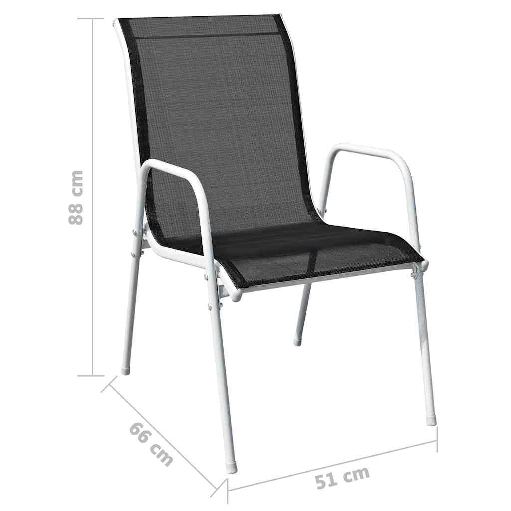 vidaXL 5-delige Tuinset staal zwart