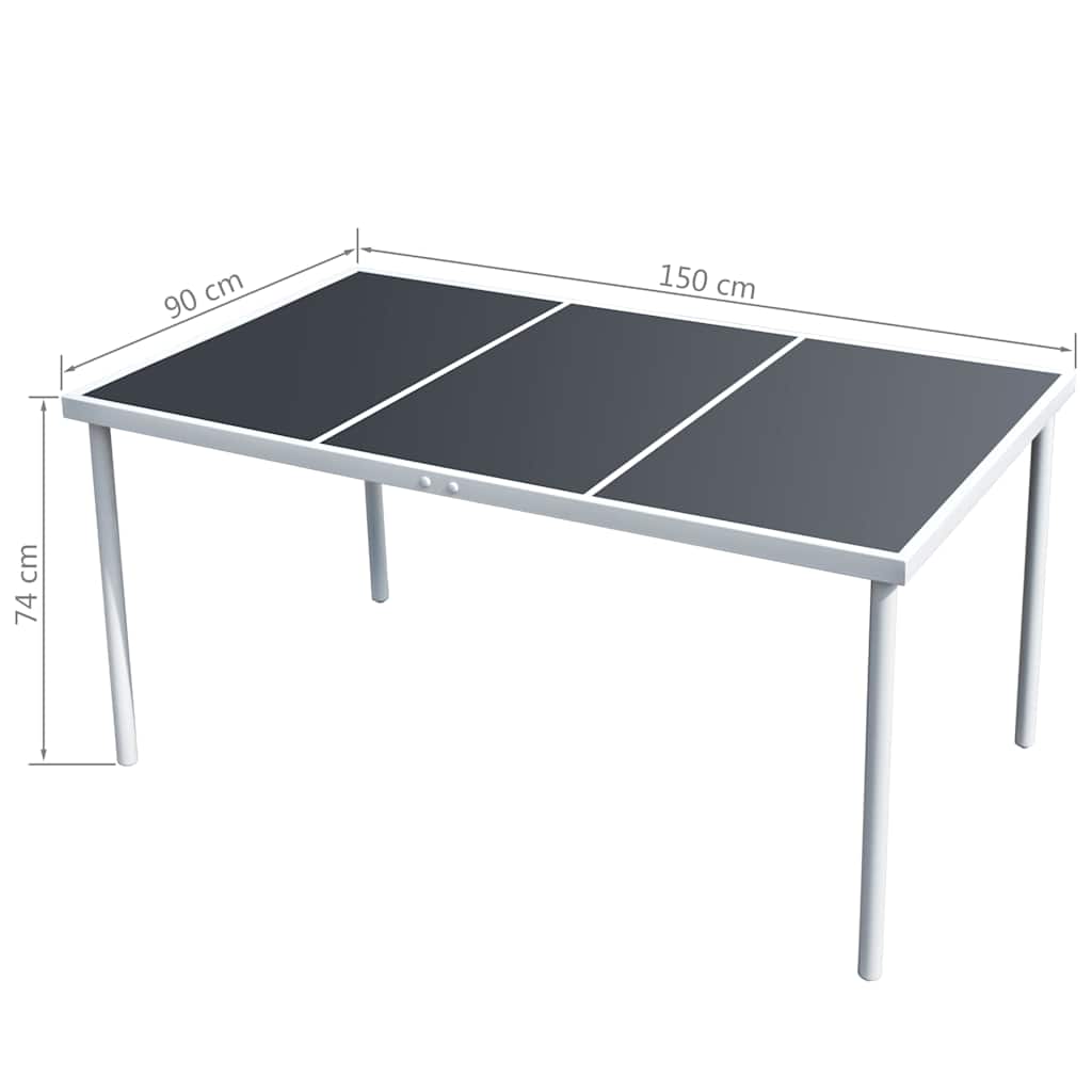 vidaXL 5-delige Tuinset staal zwart