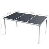 vidaXL 5-delige Tuinset staal zwart