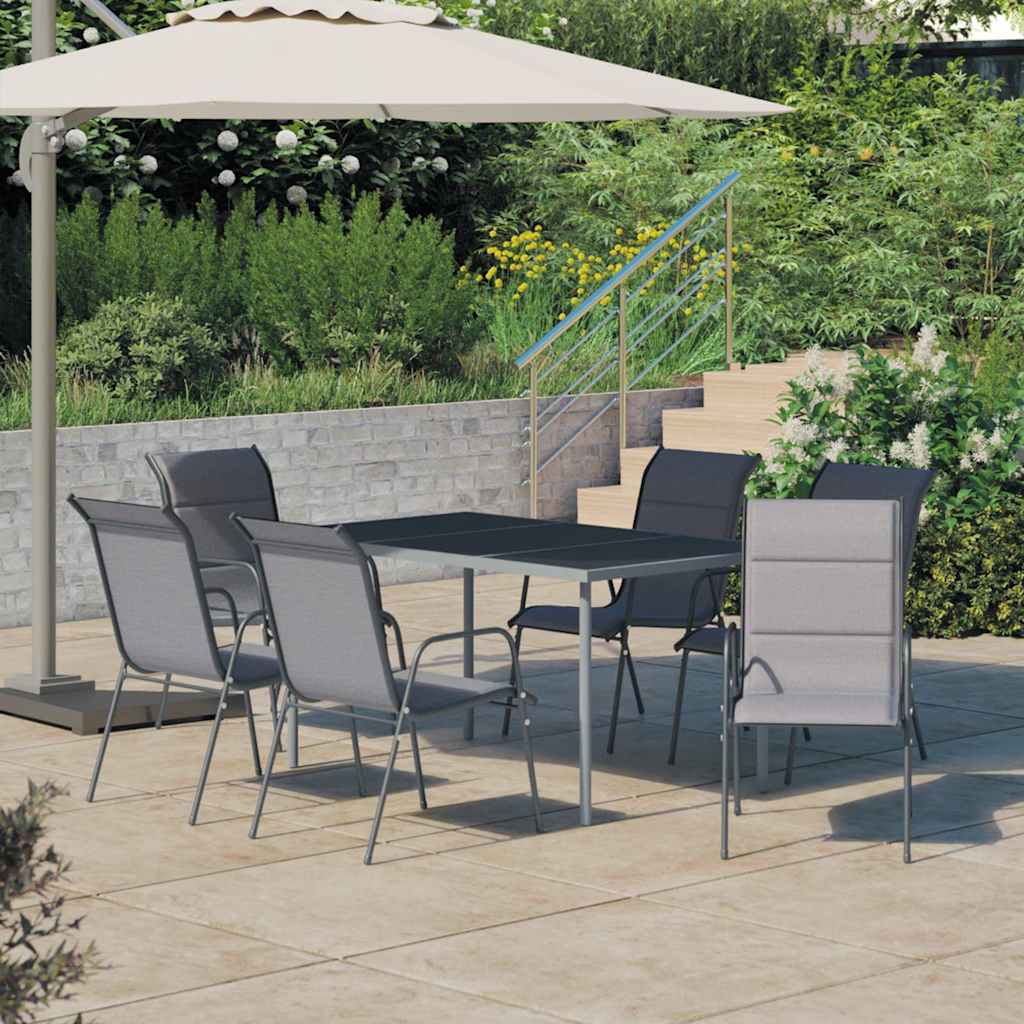 vidaXL 7-piece Garden Dining Set Steel Anthracite
