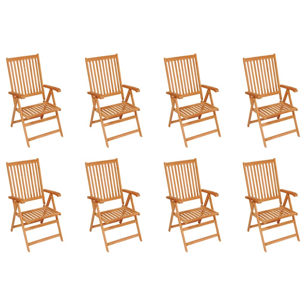 vidaXL Garden Chairs 4 pcs adjustable solid teak wood