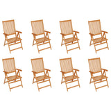 vidaXL Garden Chairs 4 pcs adjustable solid teak wood