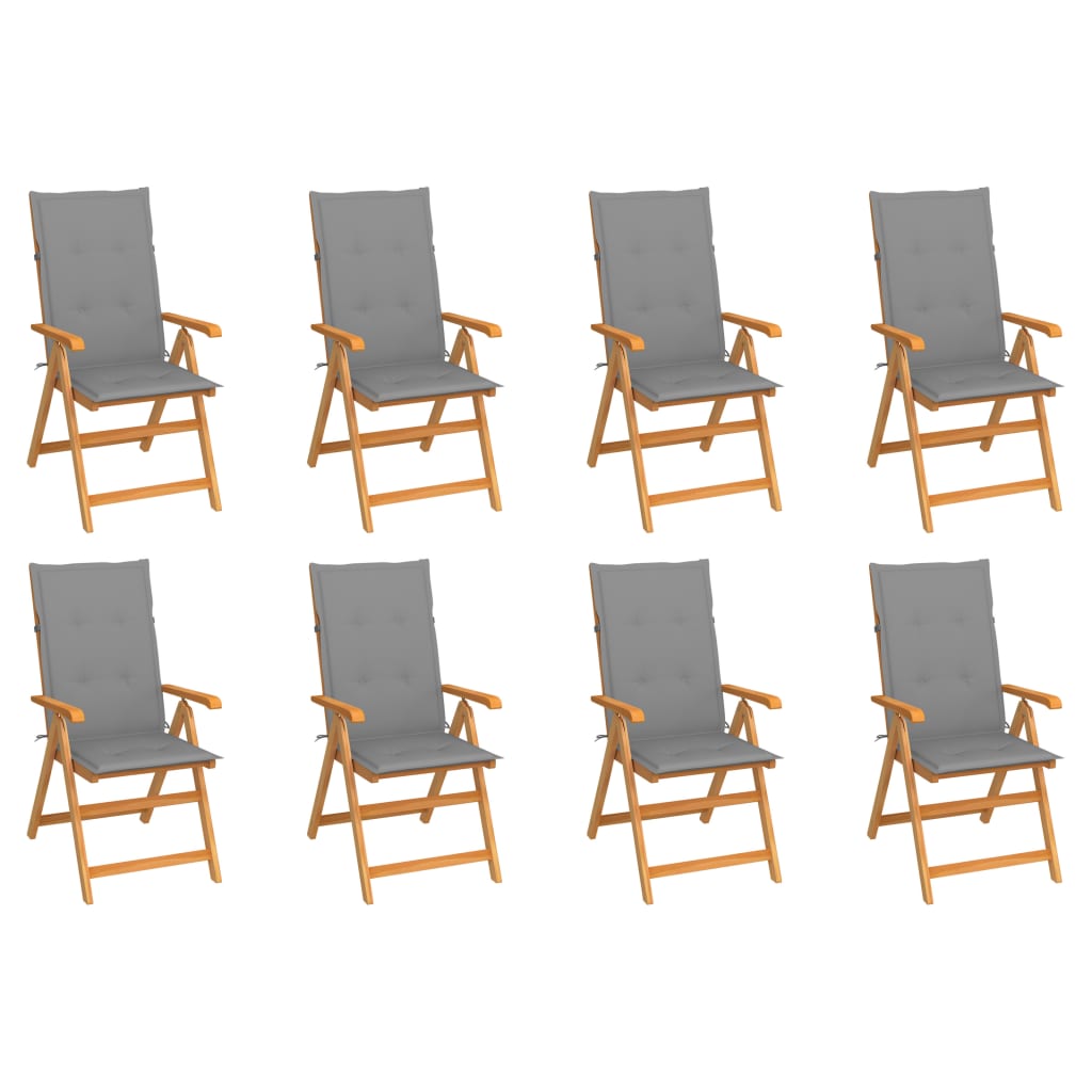 vidaXL Tuinstoelen 2 st met antracietkleurige kussens massief teakhout