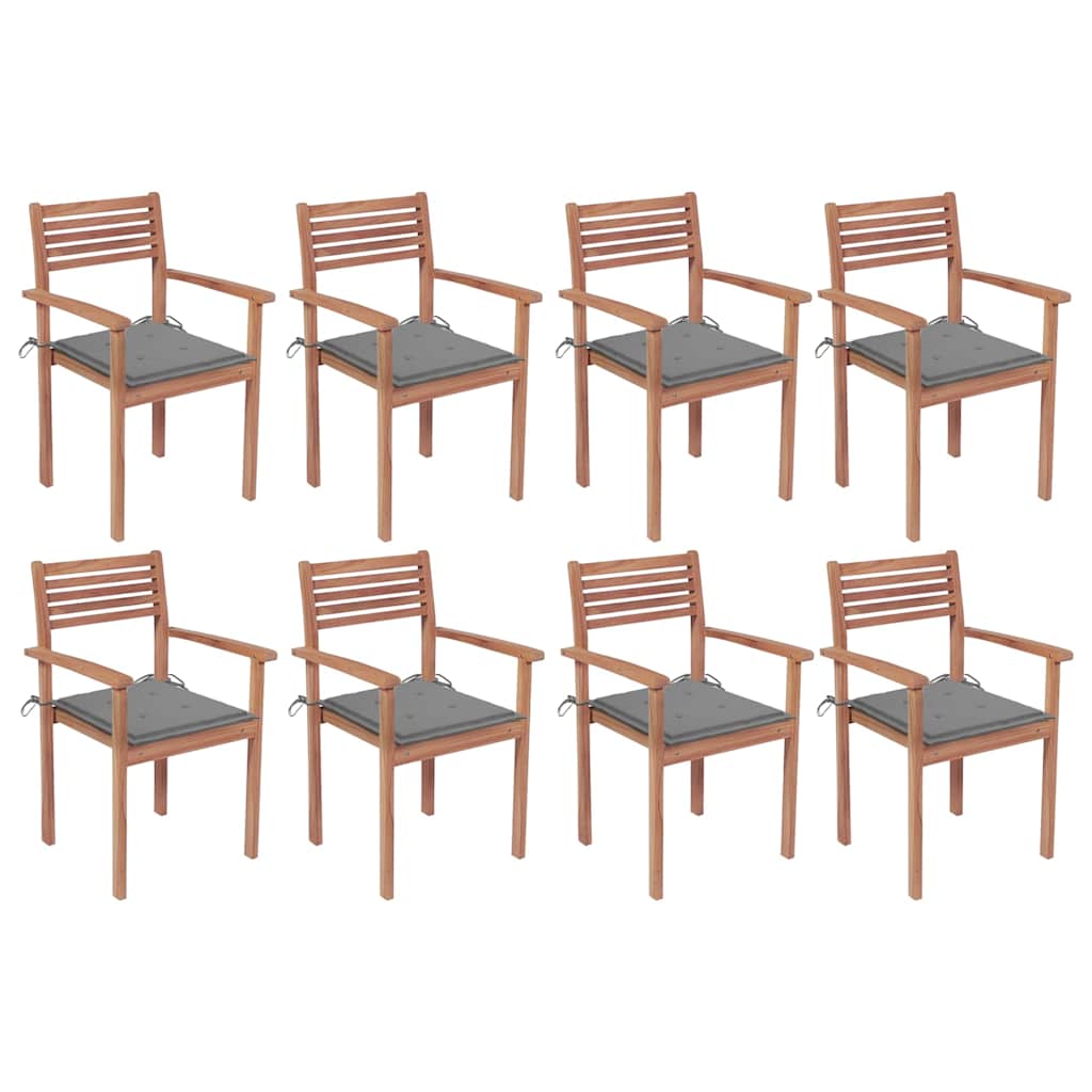 vidaXL Tuinstoelen 2 st met antracietkleurige kussens massief teakhout