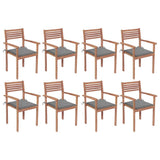 vidaXL Tuinstoelen 2 st met antracietkleurige kussens massief teakhout