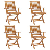 vidaXL Garden Chairs 4 pcs folding solid teakwood