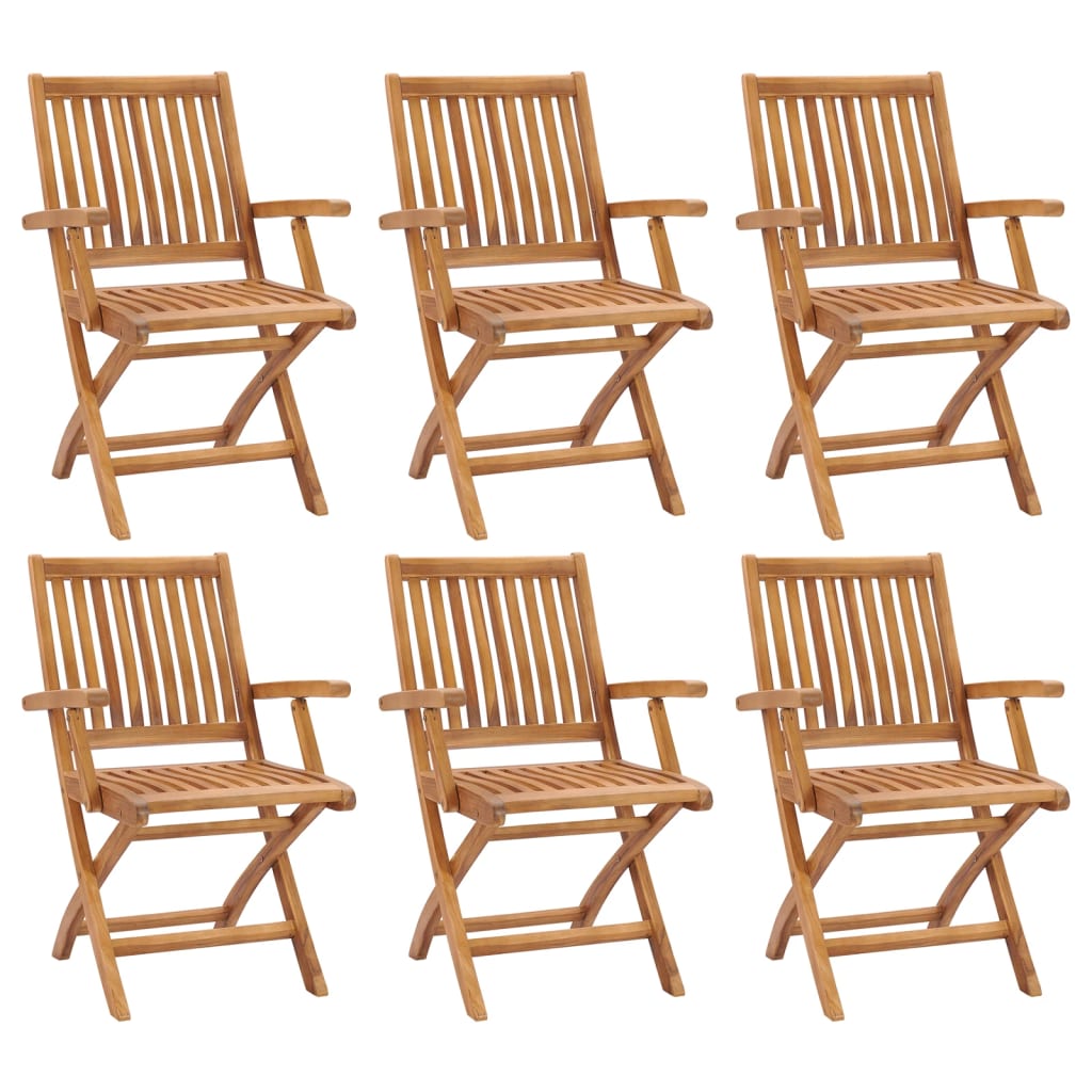 vidaXL Garden Chairs 4 pcs folding solid teakwood