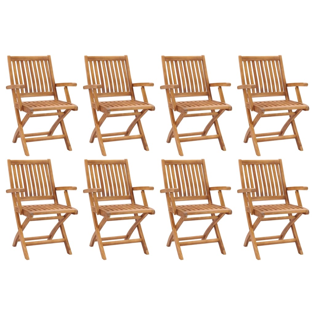 vidaXL Garden Chairs 4 pcs folding solid teakwood