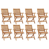 vidaXL Garden Chairs 4 pcs folding solid teakwood