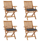 vidaXL Tuinstoelen 2 st met antracietkleurige kussens massief teakhout