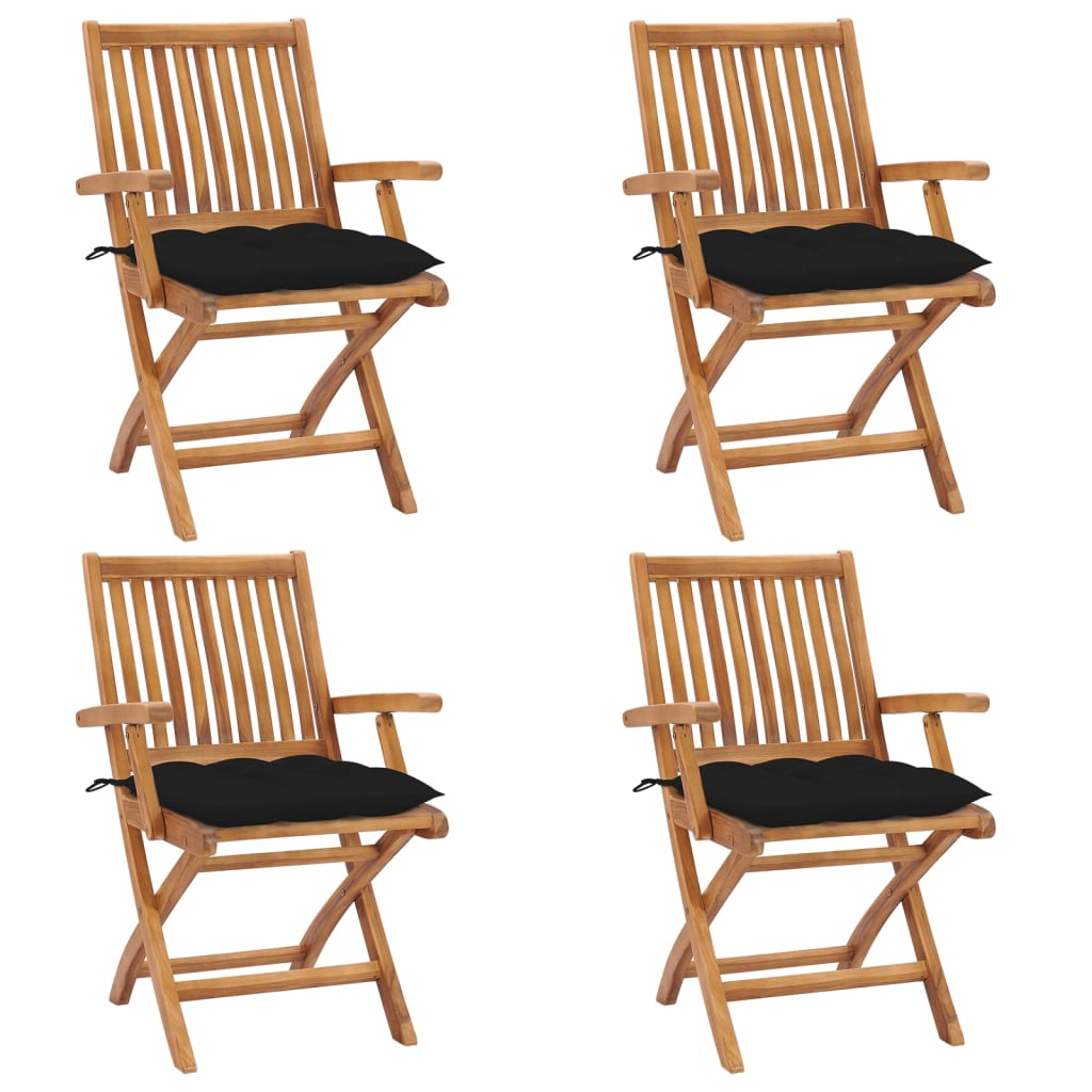 vidaXL Tuinstoelen 2 st met antracietkleurige kussens massief teakhout