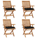 vidaXL Tuinstoelen 2 st met antracietkleurige kussens massief teakhout