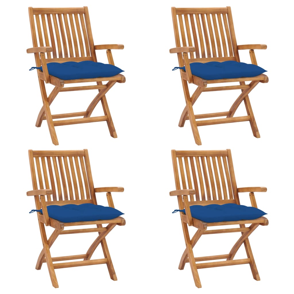 vidaXL Tuinstoelen 2 st met antracietkleurige kussens massief teakhout