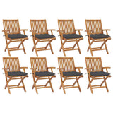 vidaXL Tuinstoelen 2 st met antracietkleurige kussens massief teakhout