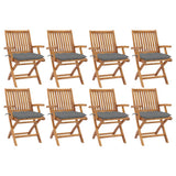 vidaXL Tuinstoelen 2 st met antracietkleurige kussens massief teakhout