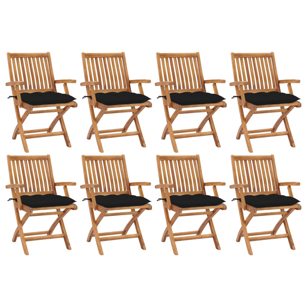 vidaXL Tuinstoelen 2 st met antracietkleurige kussens massief teakhout