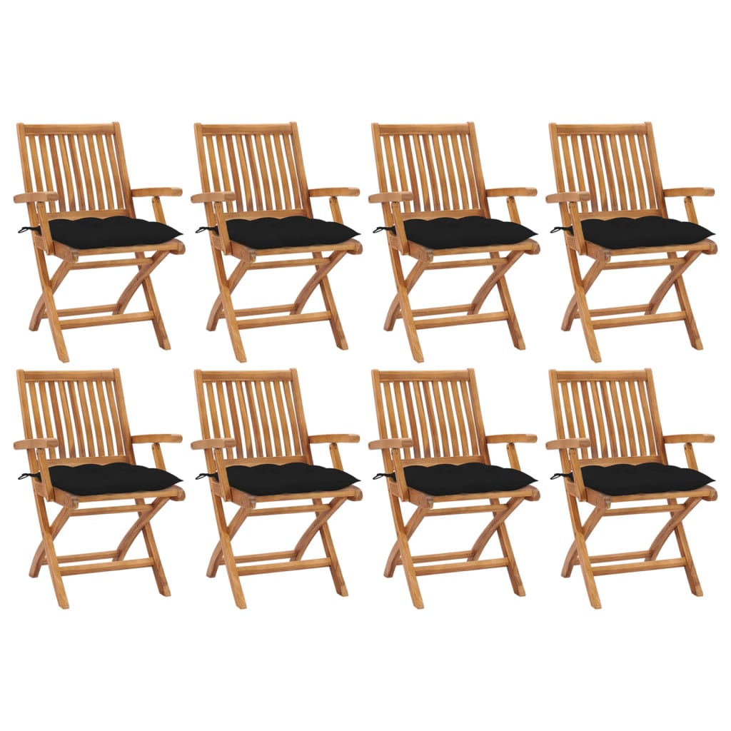 vidaXL Tuinstoelen 2 st met antracietkleurige kussens massief teakhout