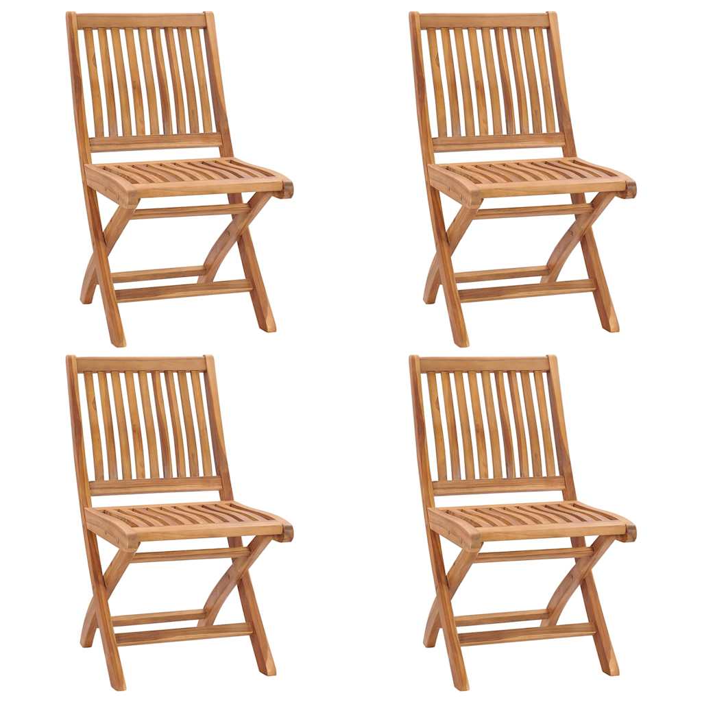 vidaXL Garden Chairs 4 pcs folding solid teakwood