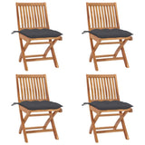 vidaXL Tuinstoelen 2 st met antracietkleurige kussens massief teakhout