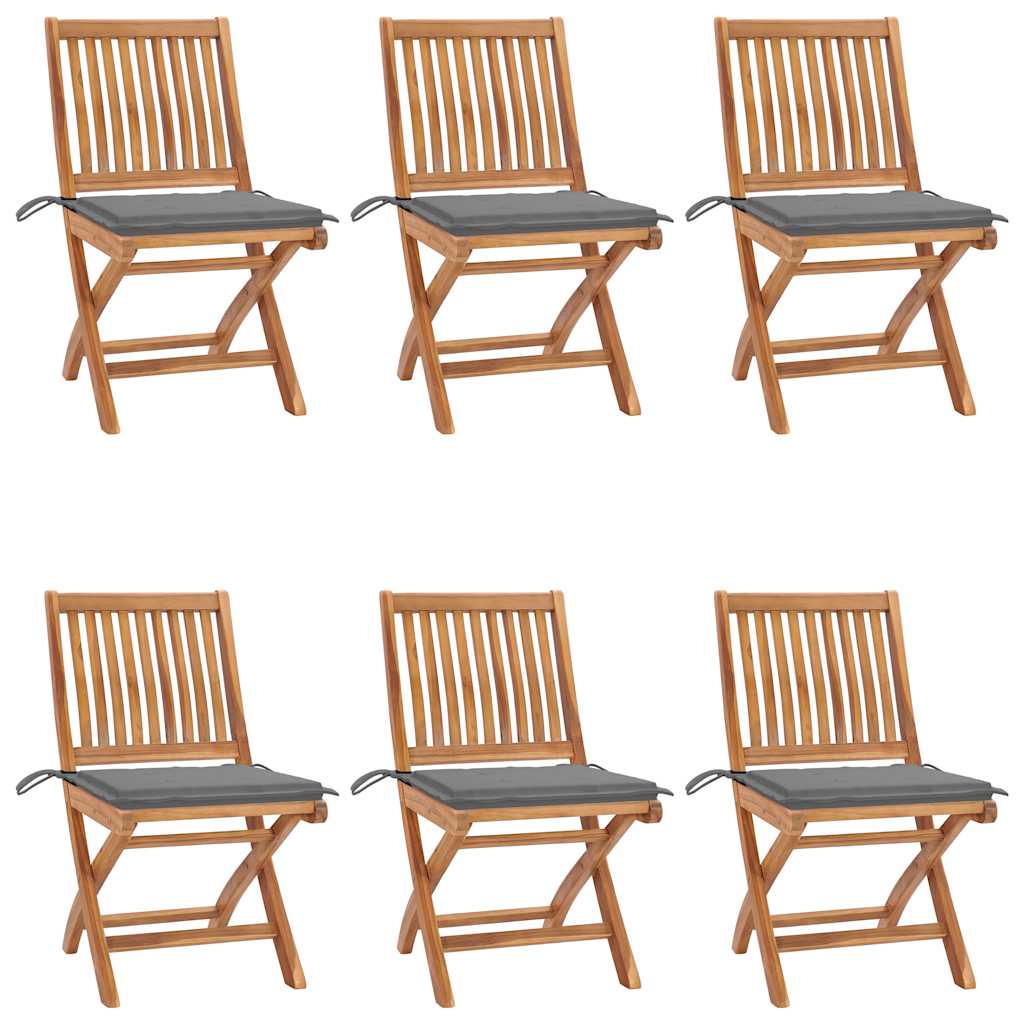 vidaXL Tuinstoelen 2 st met antracietkleurige kussens massief teakhout