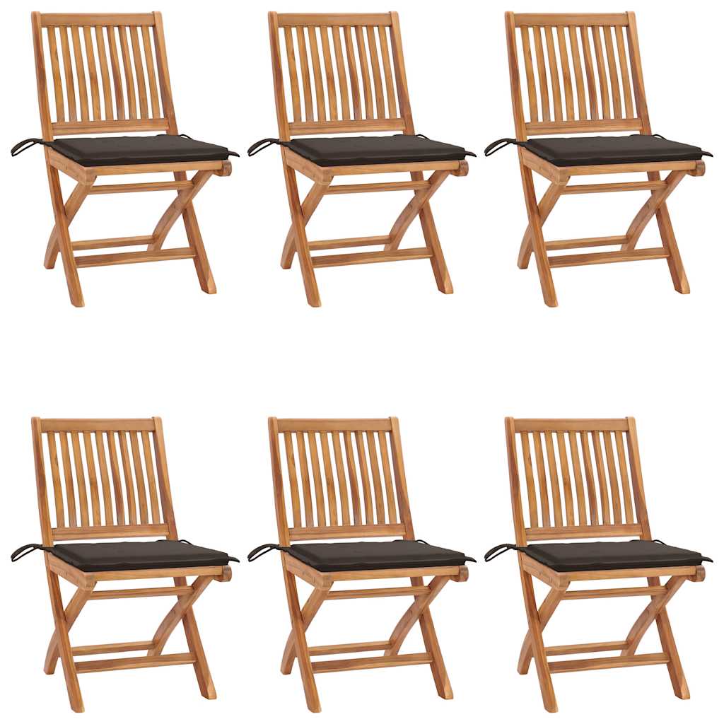 vidaXL Tuinstoelen 2 st met antracietkleurige kussens massief teakhout