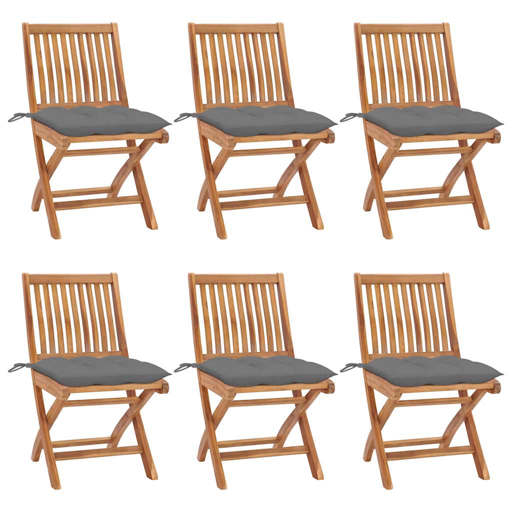 vidaXL Tuinstoelen 2 st met antracietkleurige kussens massief teakhout