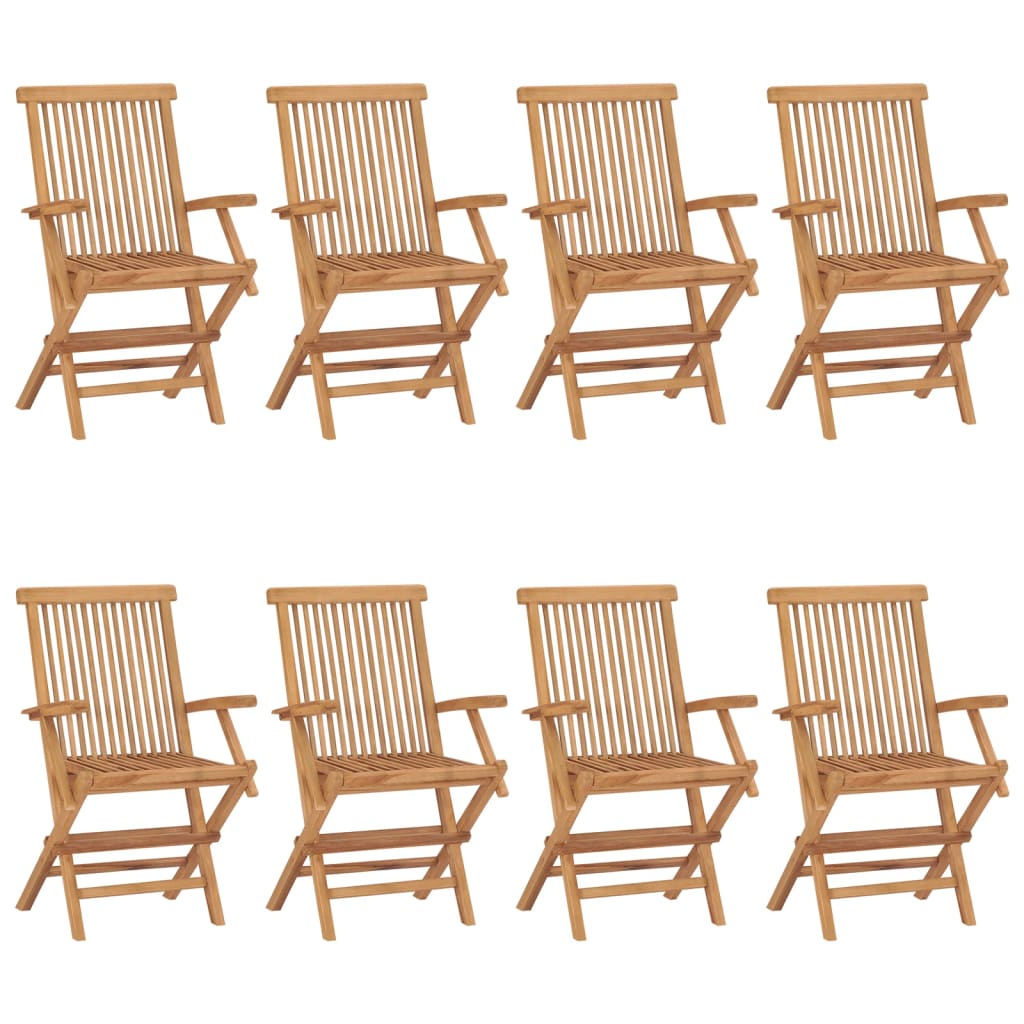 vidaXL Garden Chairs 4 pcs folding solid teakwood