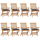 vidaXL Tuinstoelen 2 st avec antracietkleurige kussens massief teakhout